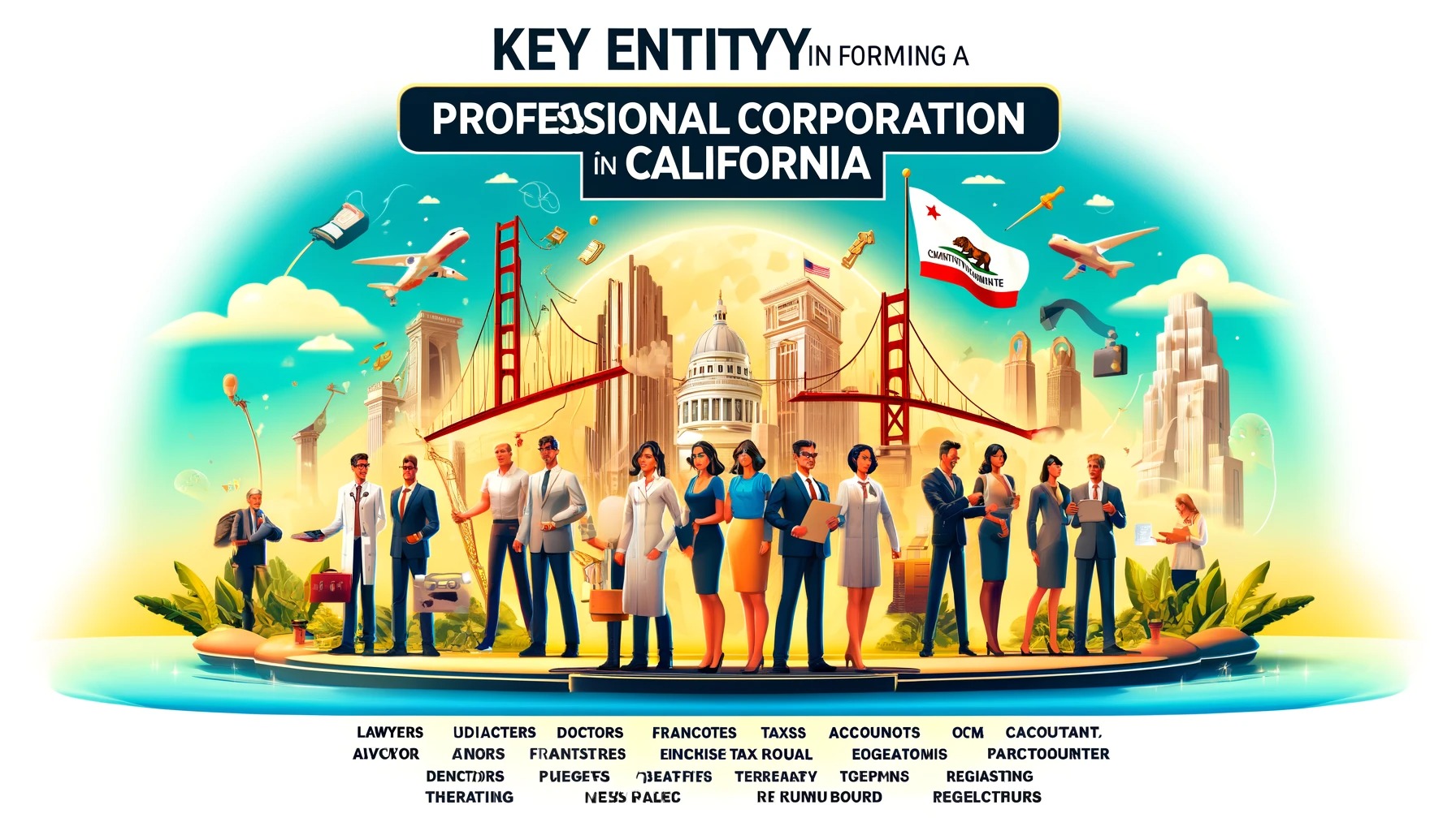 Key Entities in Forming a Professional Corporation in California, Lawyers, Doctors, Architects, Accountants, Therapists, dentist, engineers, 