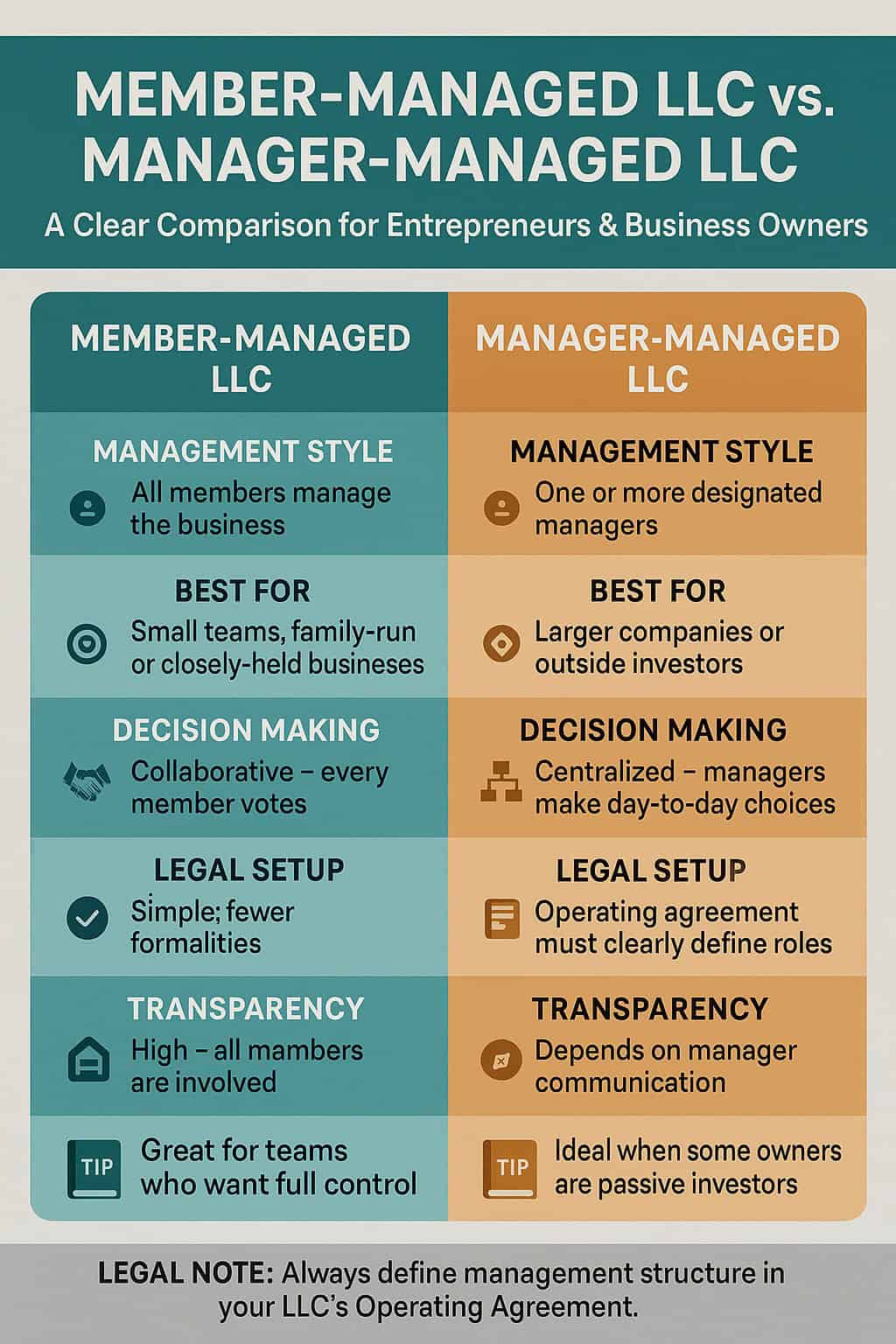 difference between manager managed llc and member managed llc