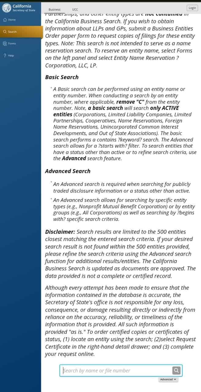 California-Secretary-Of-State-Business-Entity-Search