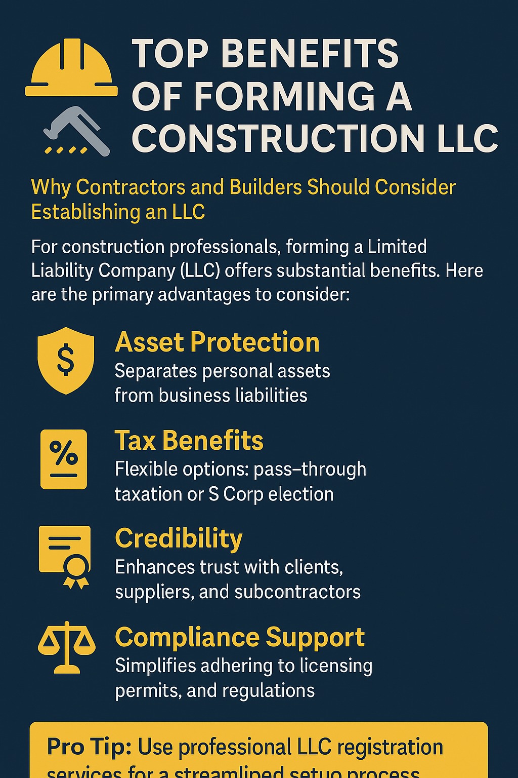 Pros and cons fo construction llc