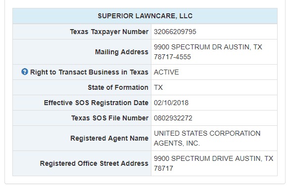 SOSDirect search results showing a company's name, active status, and file number.
