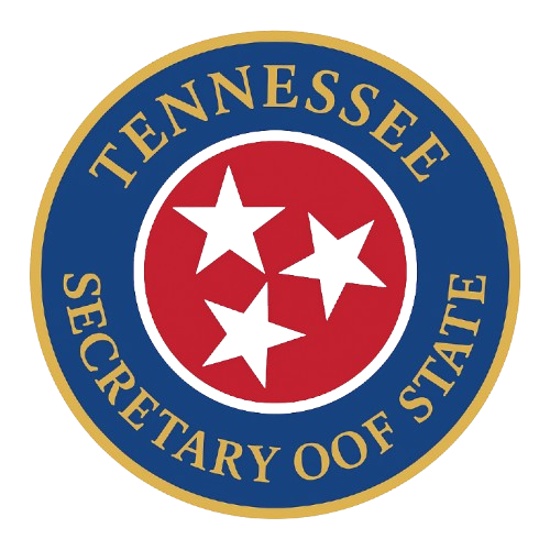 Tennessee Secretary of State Seal , colors Red 1795C, Blue 288C