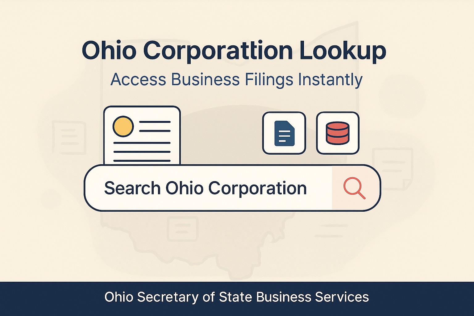 Ohio Corporation Lookup tool to instantly access business filings.