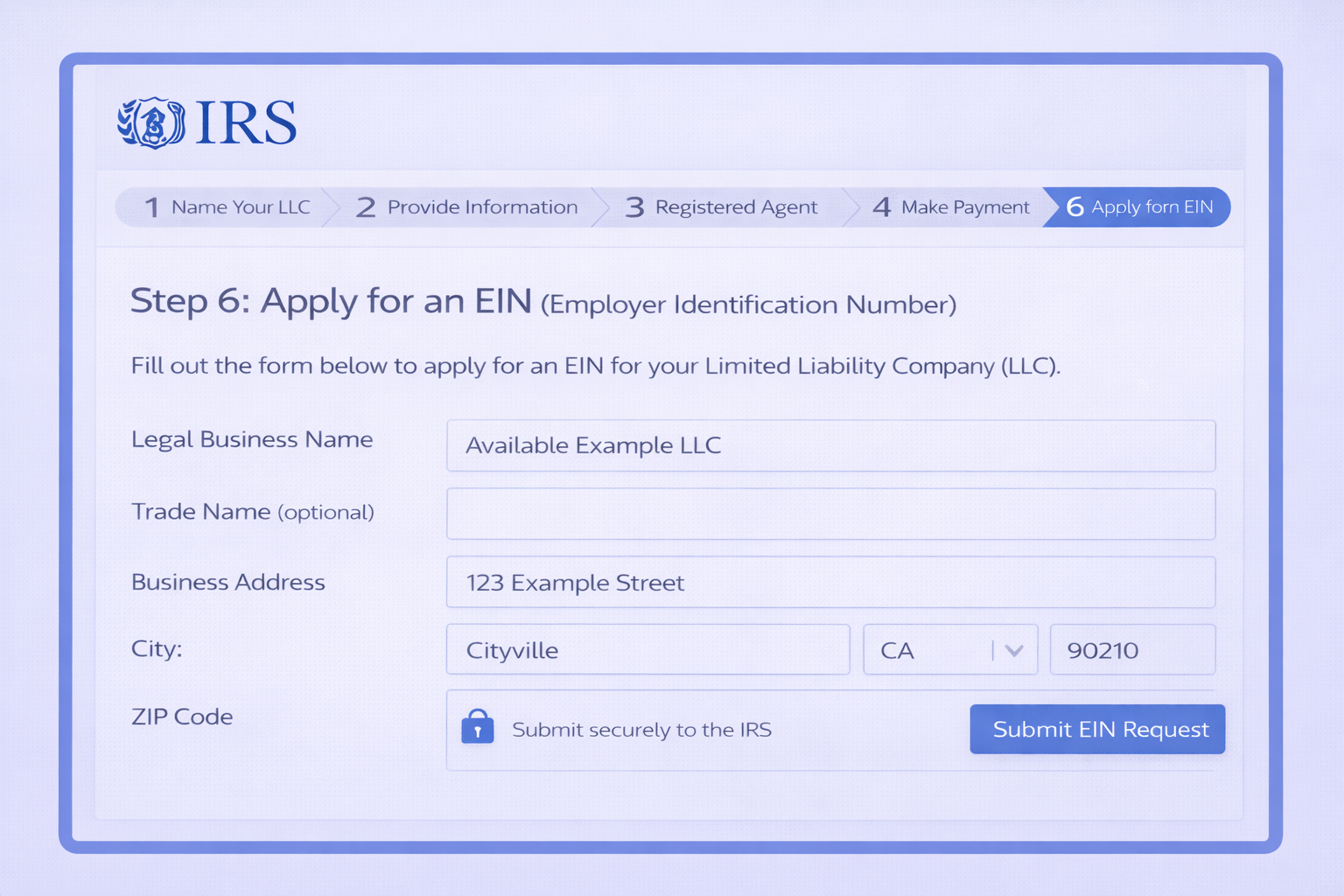 LLC Formation:: Step 6: Apply for an EIN 