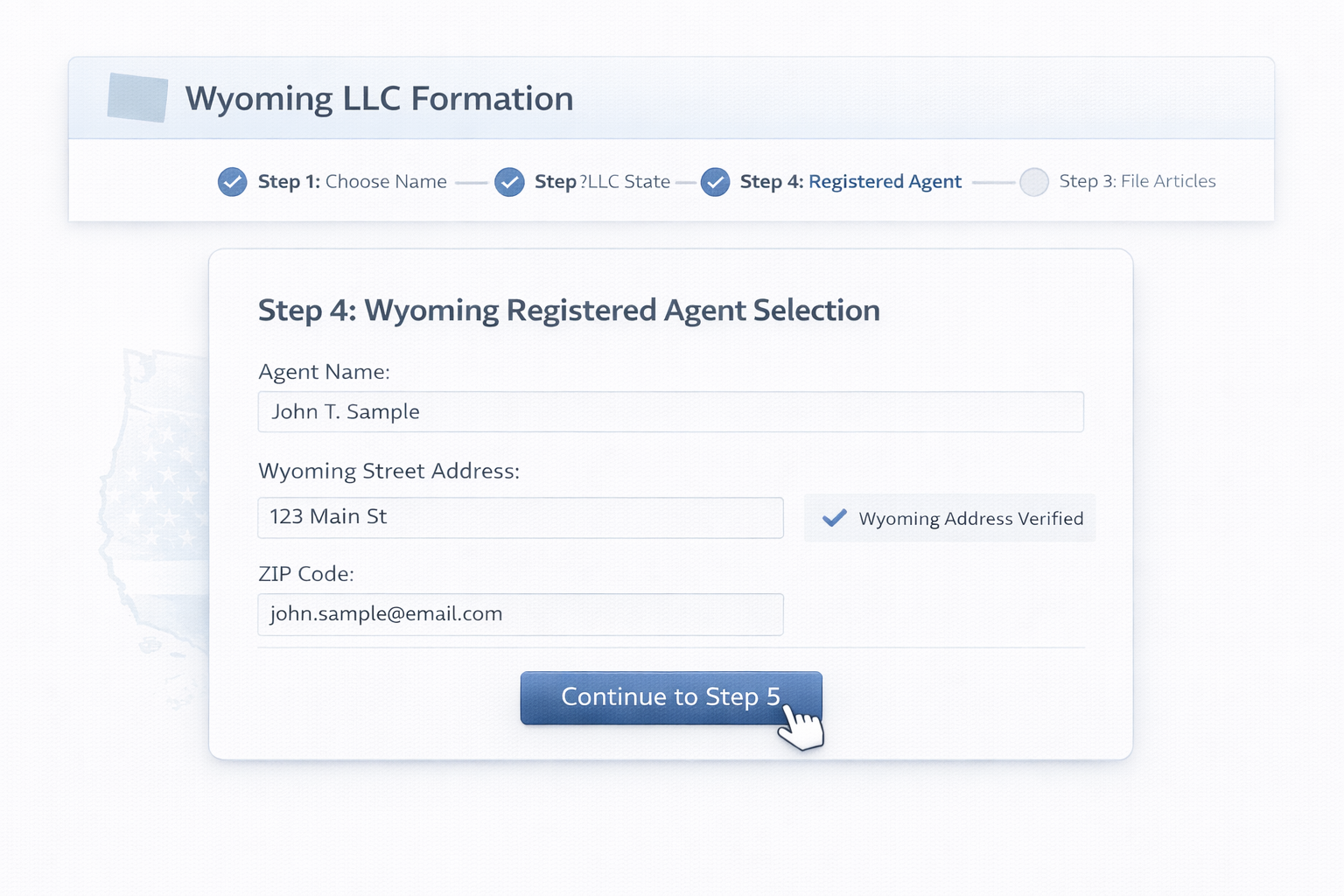 Step 4: Wyoming Registered Agent Selection