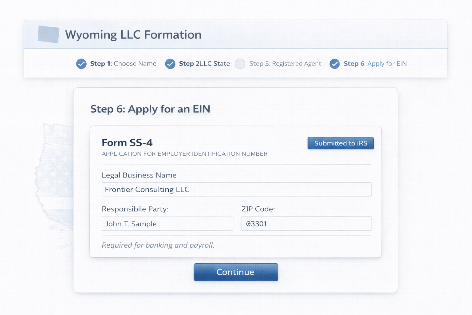 Step 6: Apply for an EIN