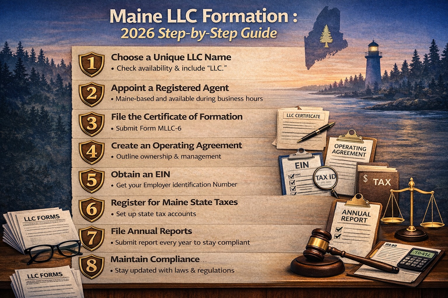 Maine LLC Formation - 2026 Step-by-Step Guide