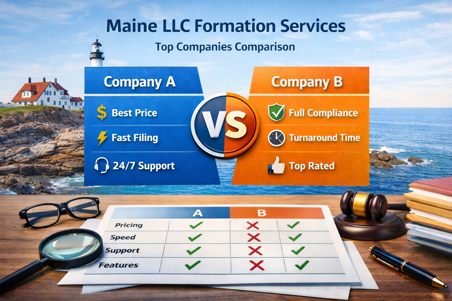 Maine LLC Formation Services - Top Companies Comparison