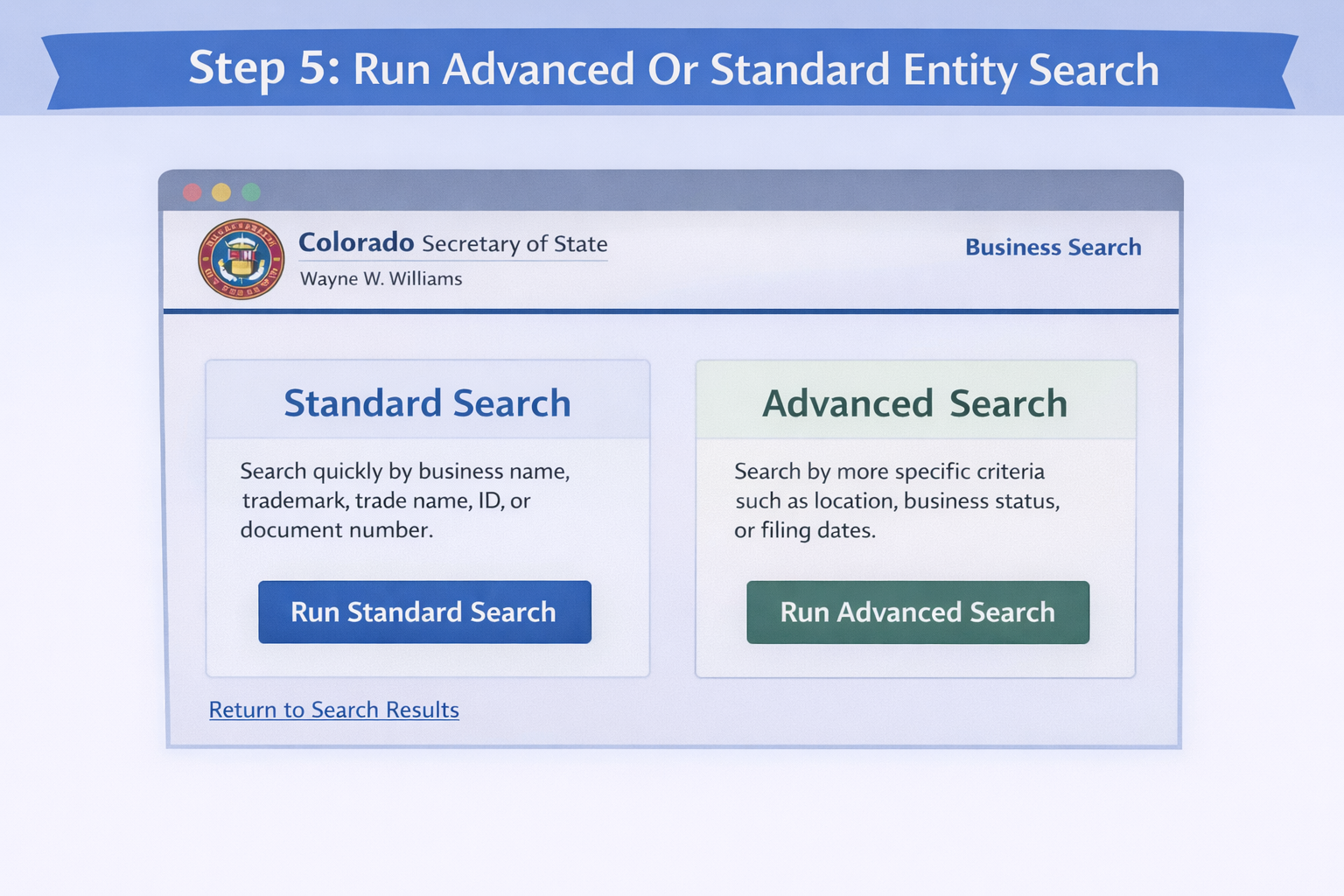 Step 5. Run Advanced Or Standard Entity Search