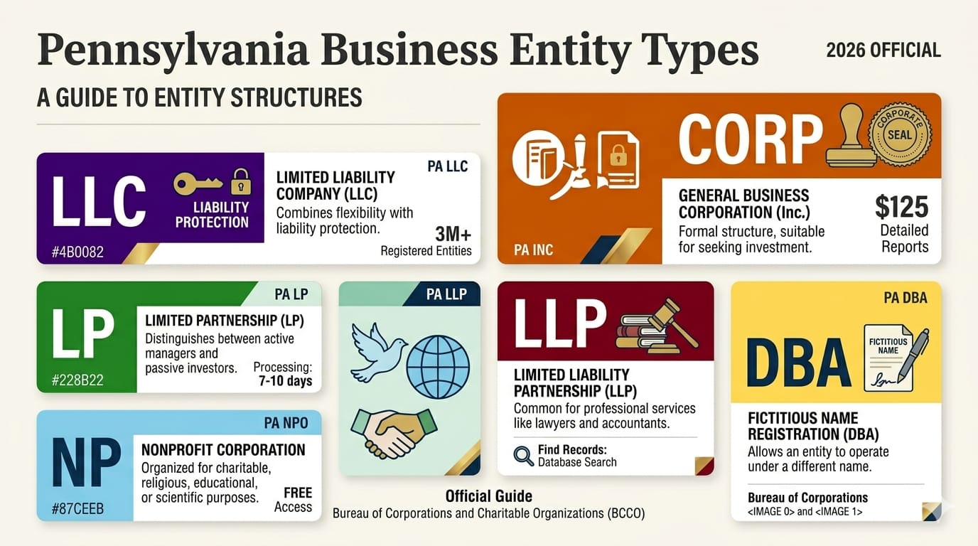 Business Entities Types in Pennsylvania