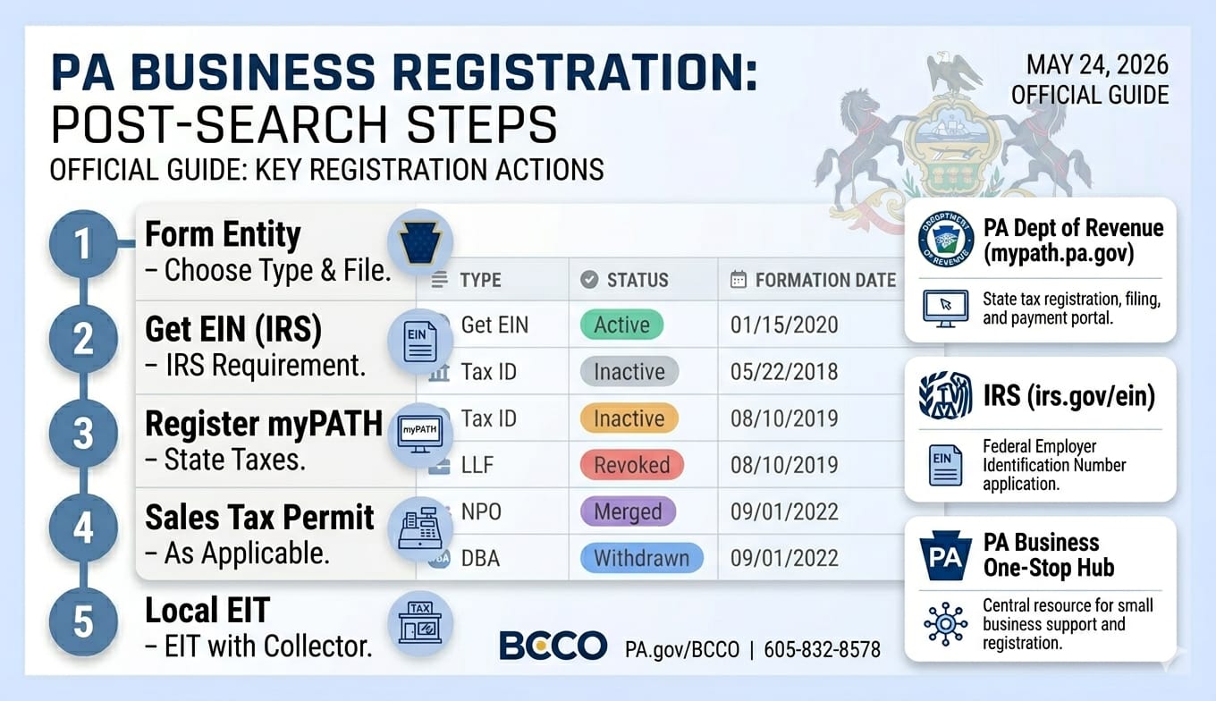 Pennsylvania Business Taxes: Registering After Your Search