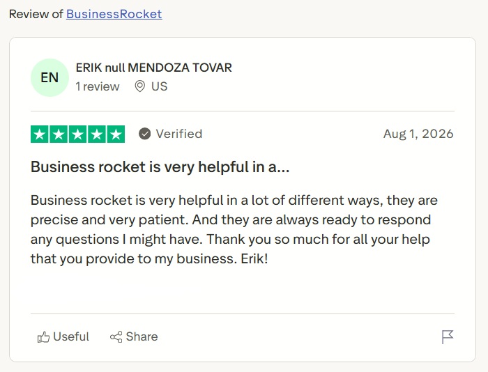 Trustpilot review by ERIK null MENDOZA TOVAR