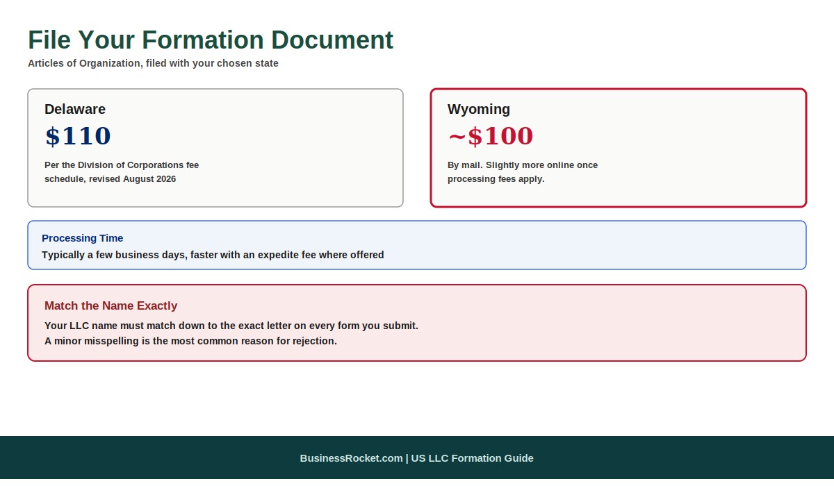 File your LLC formation document with the state