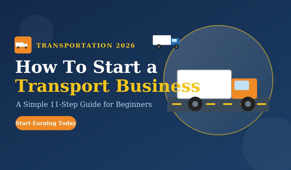 How to start a transportation business in 2026 a simple 11-step guide