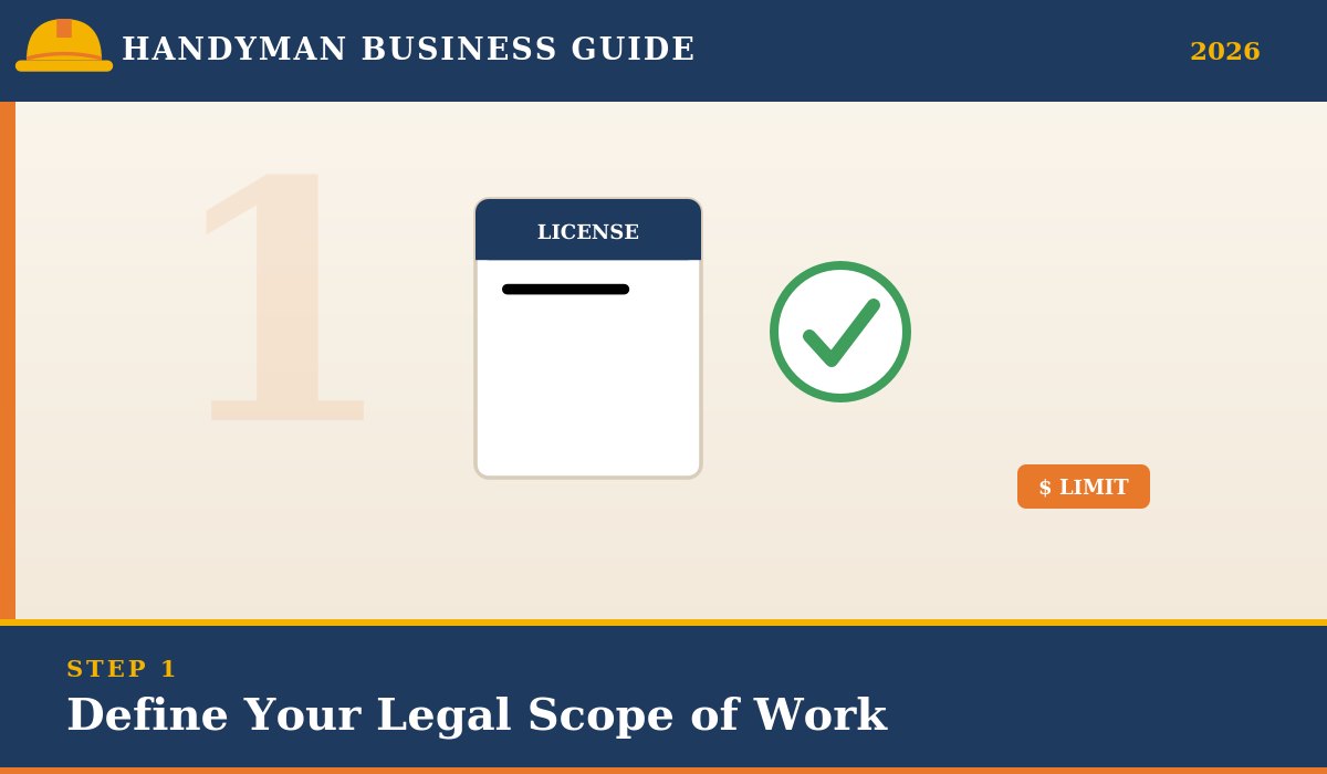 Define your legal scope of work as a handyman