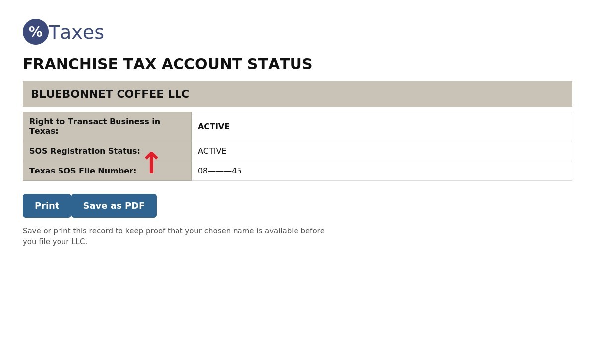 Export or save your Texas entity search results