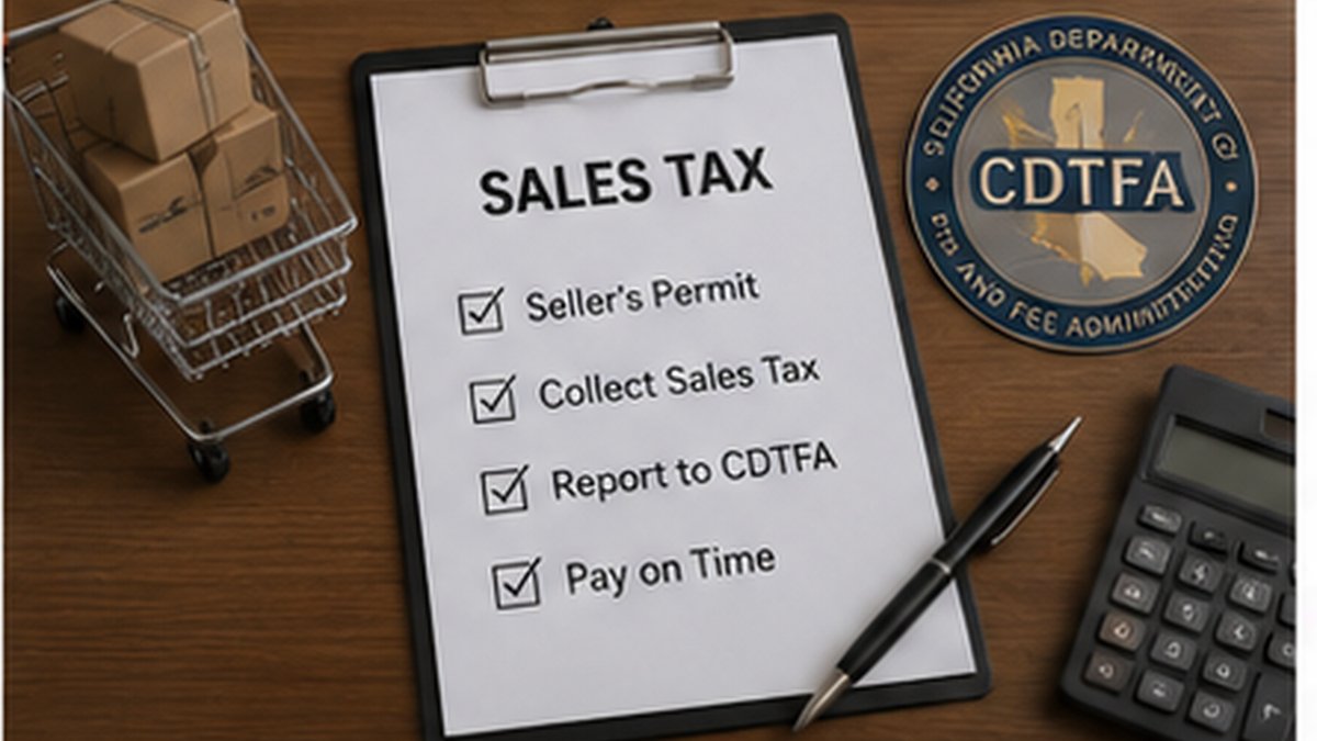 California sales tax filing with CDTFA for taxable goods
