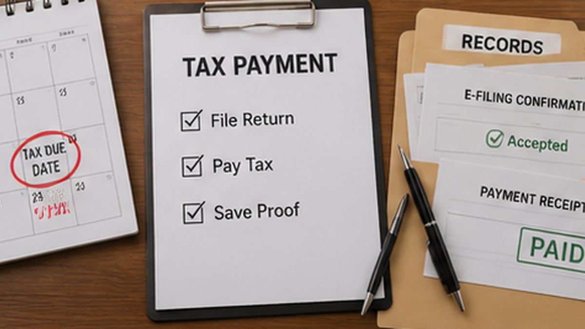 California business tax payment receipt, filing confirmation, and proof of payment